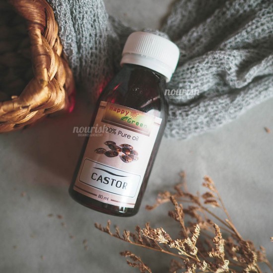 HAPPY GREEN Castor Oil - Minyak Jarak 80 ml 100% Murni Carrier Oil