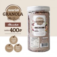 Nourish Granola Chocolate Bebas Kolesterol Tinggi Serat Vegan - 400 Gram