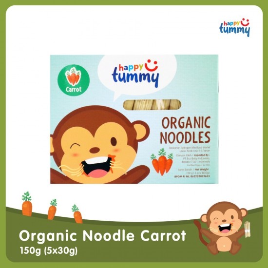 Happy Tummy Organic NOODLE / Mie MPASI organik bayi anak 150gr - CARROT