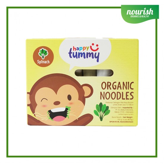 Happy Tummy Organic NOODLE / Mie MPASI organik bayi anak 150gr - SPINACH