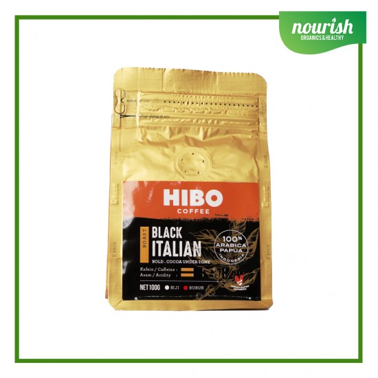 Hibo, Organic Coffee Black Italian 100gr / Kopi organik arabica BUBUK