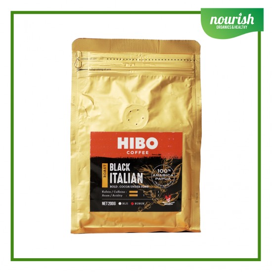 Hibo, Organic Coffee Black Italian 200gr / Kopi organik arabica BUBUK
