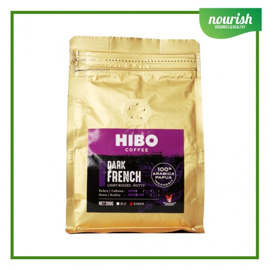 Hibo, Organic Coffee Dark French 200gr / Kopi Organik Arabica BUBUK