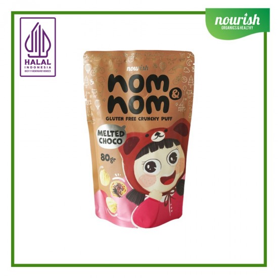 Nom Nom - Gluten Free Crunchy Puff Melted Choco Soes Kering Coklat 80g