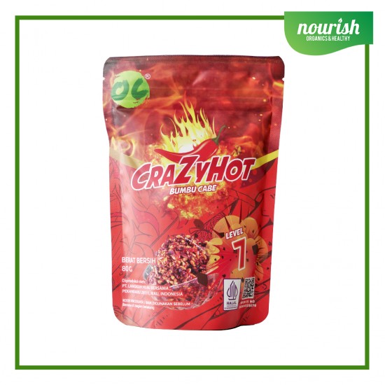 Organic Center, Crazy Hot Chili Powder (BonCabe NO MSG) 80 gr Level 7