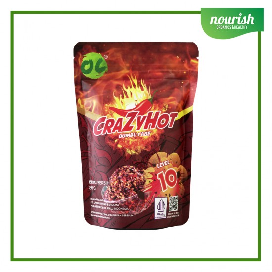 Organic Center, Crazy Hot Chili Powder (BonCabe NO MSG) 60 gr Level 10