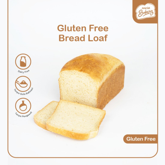 Gluten Free Bread Loaf - Roti Tawar Bebas Gluten, Dairy Free SLICE 900 gr
