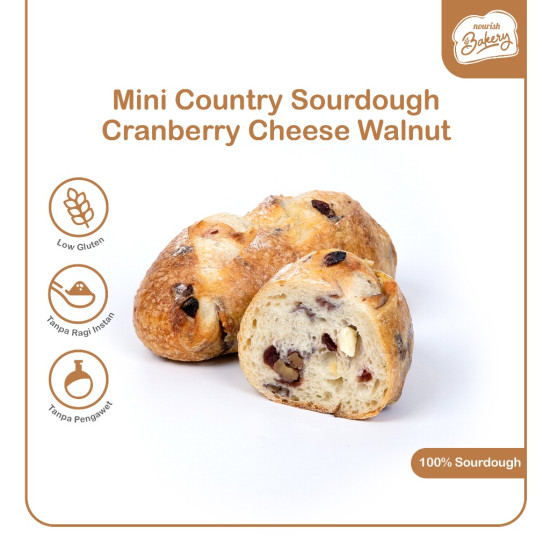 Country Cranberry Cheese Walnut - 100% Sourdough Country Bread Long Fermentation 300gr