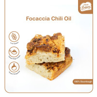 Focaccia Chili Oil - 100% Sourdough Focaccia Long Fermentation Slice