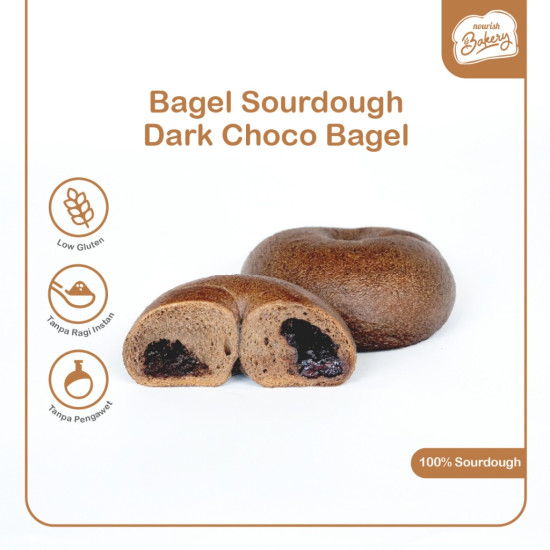 Bagel Dark Chocolate - 100% Sourdough Bagel Dark Chocolate Long Fermentation 100gr