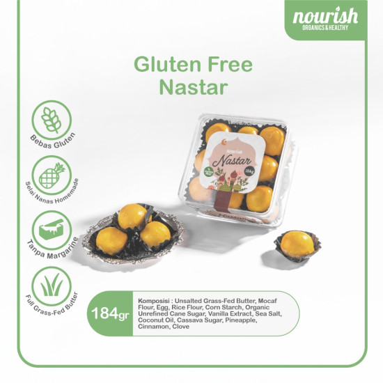 Gluten-Free Nastar - Bebas Gluten Dengan Selai Nanas Homemade 184gr
