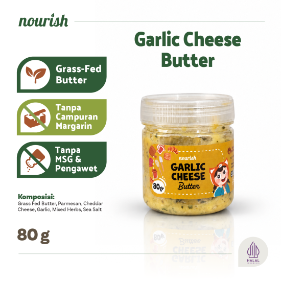 Nourish Butter Grass Fed MPASI / BB Booster / Lemak Baik - GARLIC CHEESE