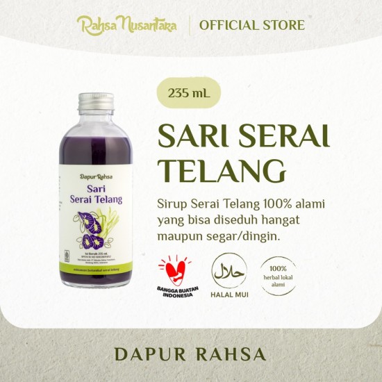 Rahsa Nusantara, Sari Serai Telang Jamu Sirup Herbal Tradisional,HALAL - 235 mL