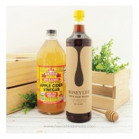BRAGG Apple Cider Vinegar 946 Ml + Honey Life Raw Wild Forest 640 Ml