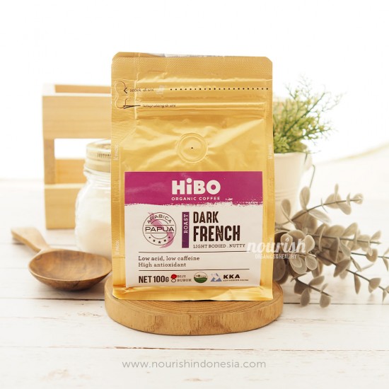 Hibo, Organic Coffee Bean (Biji Kopi Organik) Dark French 100gr
