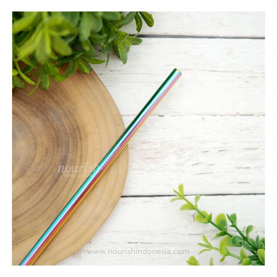 Stainless Steel Straw Lurus Rainbow (Sedotan Metal Ramah Lingkungan)