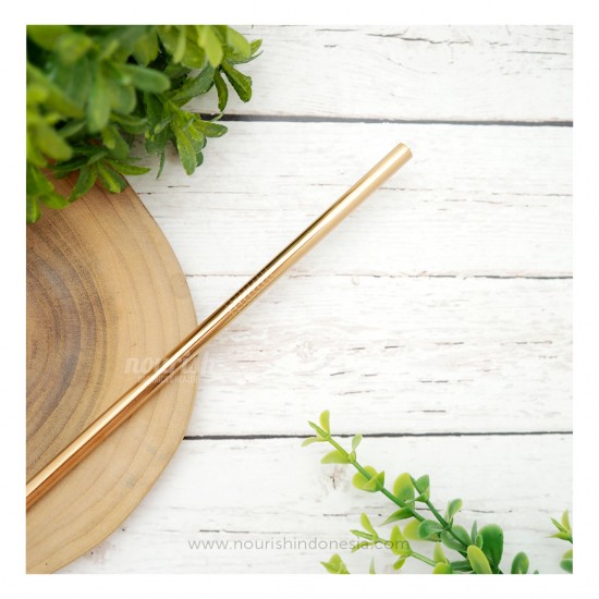 Stainless Steel Straw Lurus Bronze (Sedotan Metal Ramah Lingkungan)