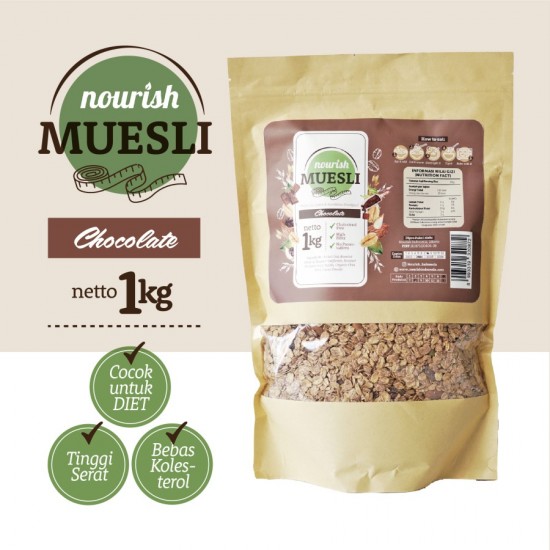 Nourish Muesli Chocolate Bebas Kolesterol Tinggi Serat - 1 KG