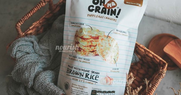 Omma Rice Oh Ma Grain, Organic Brown Rice Cakes Garlic 45 gr