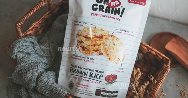 Omma Rice Oh Ma Grain, Organic Brown Rice Cakes Roast Beef 45 gr