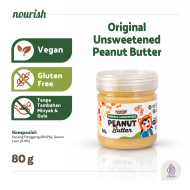 Nourish Original Unsweetened Peanut Butter - 80 gram