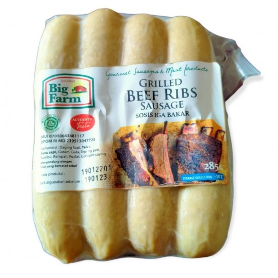 COCKTAIL Big Farm Beef Ribs Sausage Sosis NO MSG 8pcs 285g